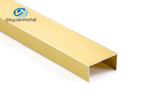 Κανάλι 0.81.2mm πάχος 6063 σχεδιαγράμματος του U αργιλίου υλικό χρυσό χρώμα Alu